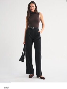 Sloane Ultra High-Rise Wide-Leg Dress Pants in Black